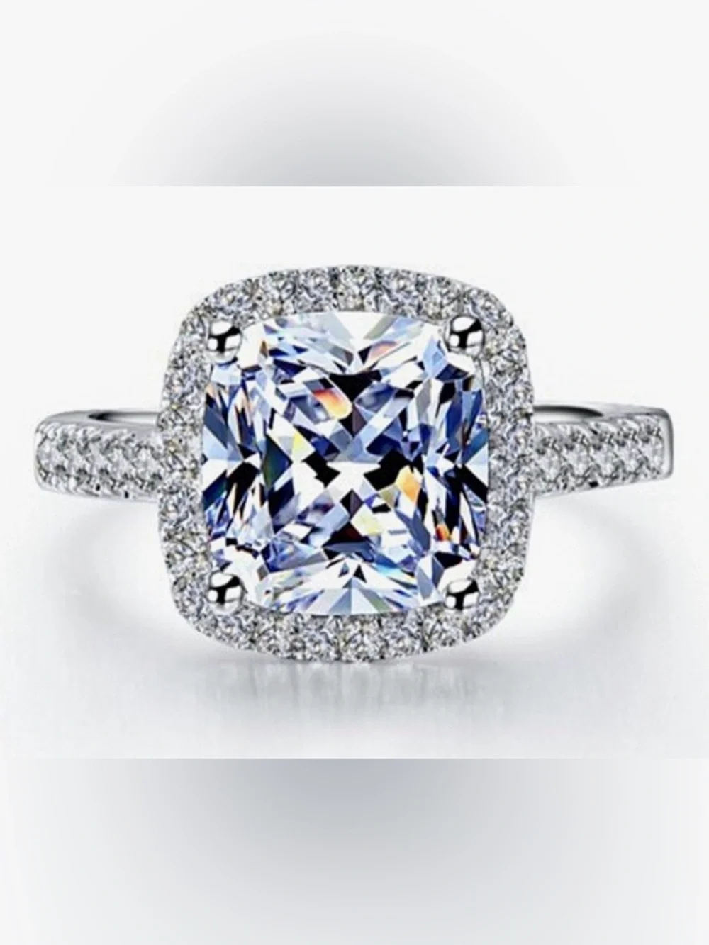 3 Carat VVS1 Simulated Diamond Engagement Wedding Party Ring Silver Color NEW